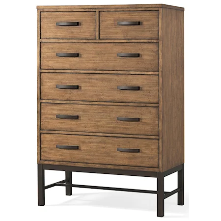 6 Drawer Chest with Bar Pulls